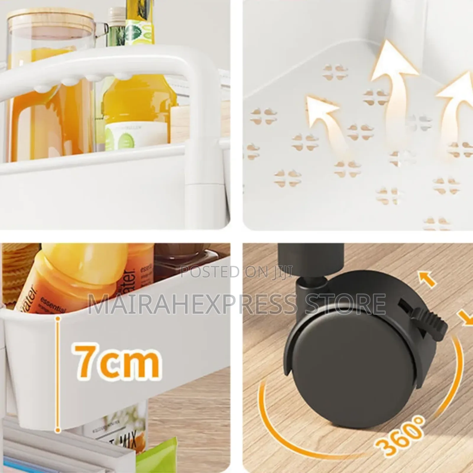 3-Tier Multipurpose Kitchen Trolley Cart