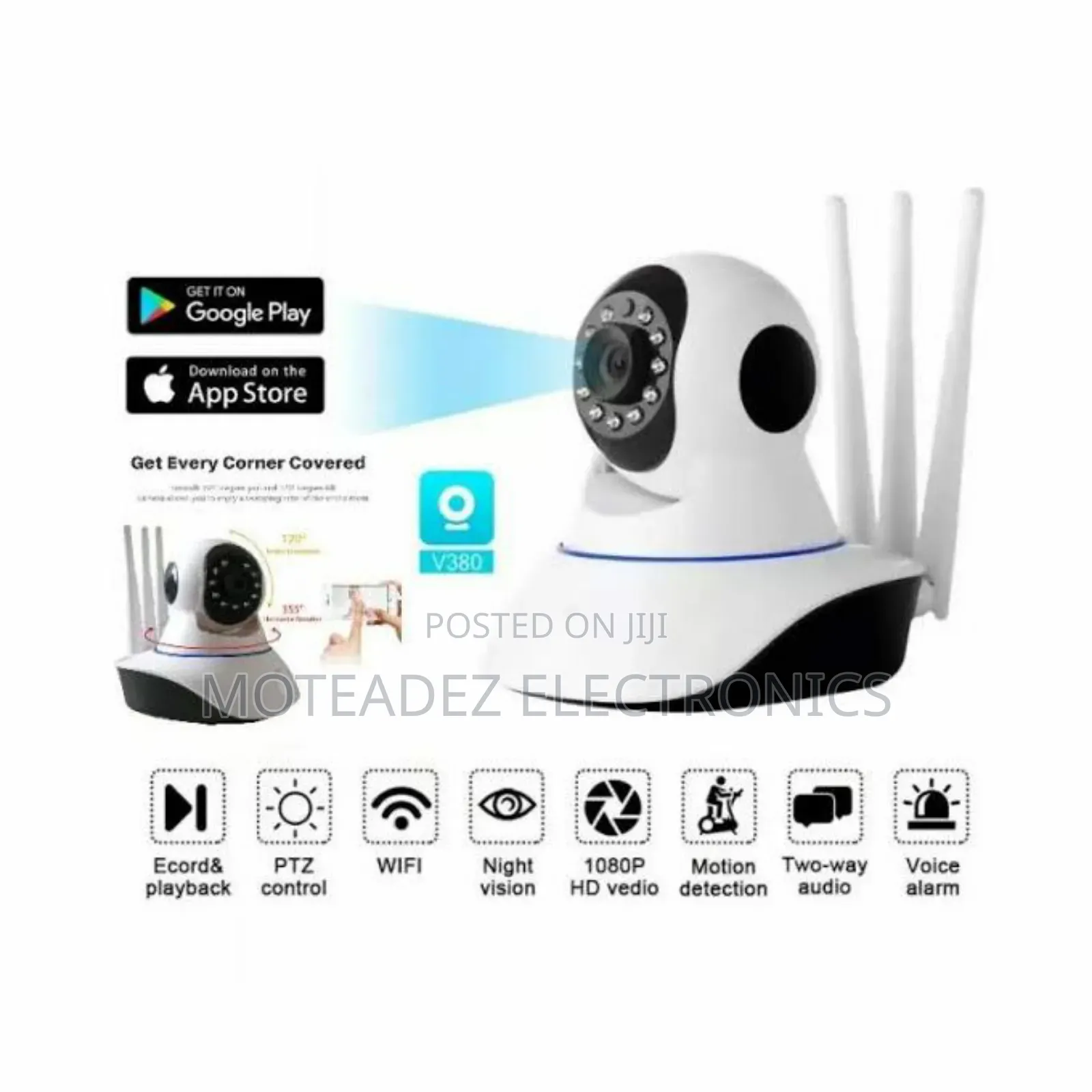360° Rotatable Wifi Smart Net Ip Security Camera V380 Pro