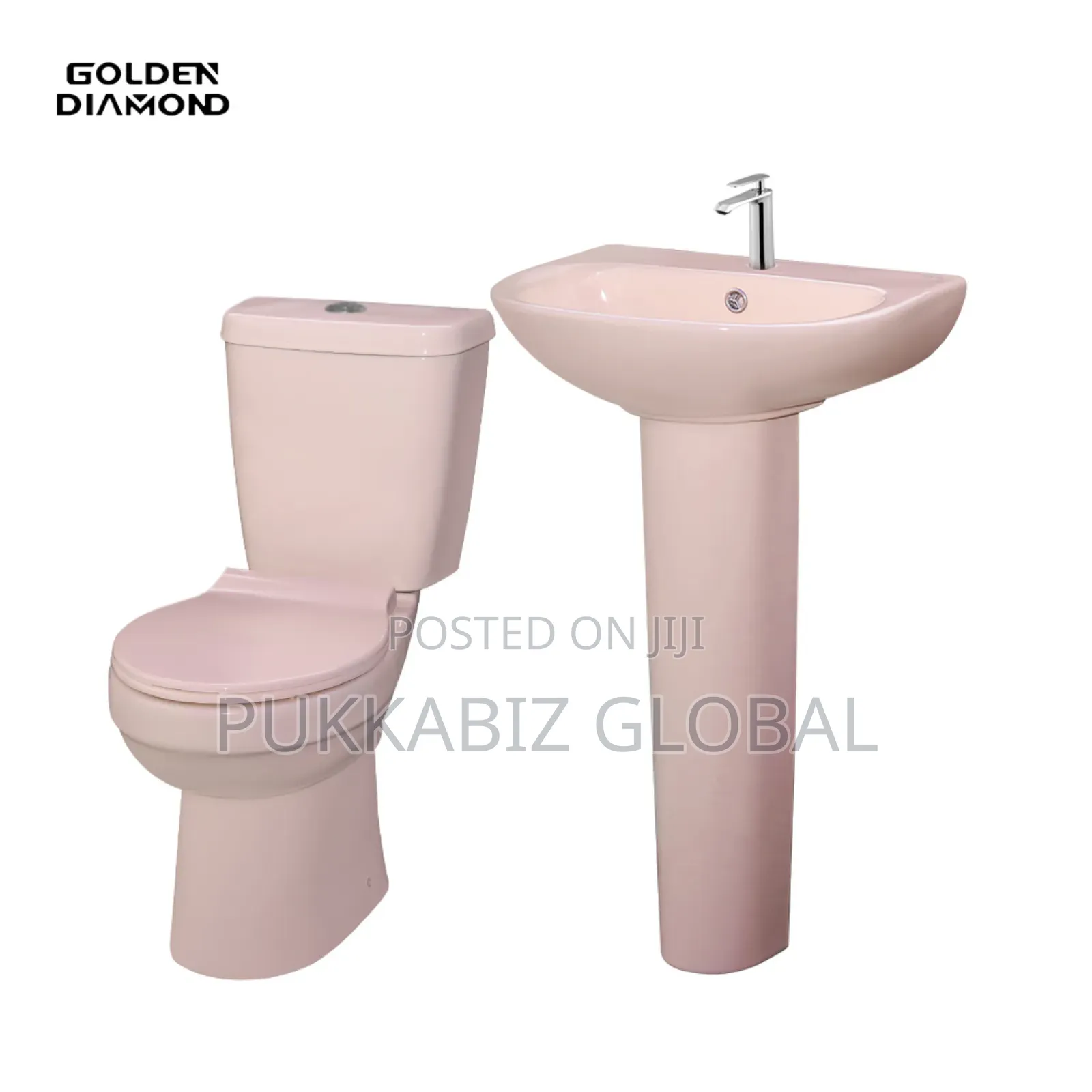 Golden Diamond Milano Pink Set- With Hand Basin Cover