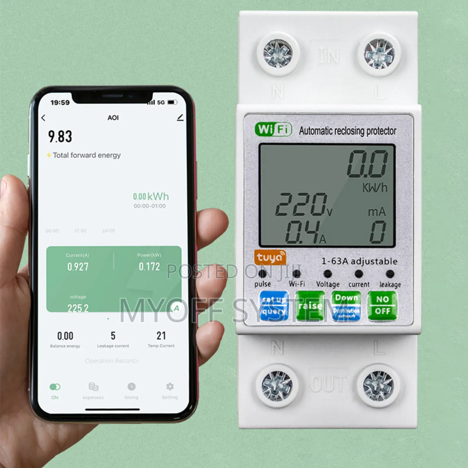 Tuya Wi-Fi 63a Smart Power Metering Breaker