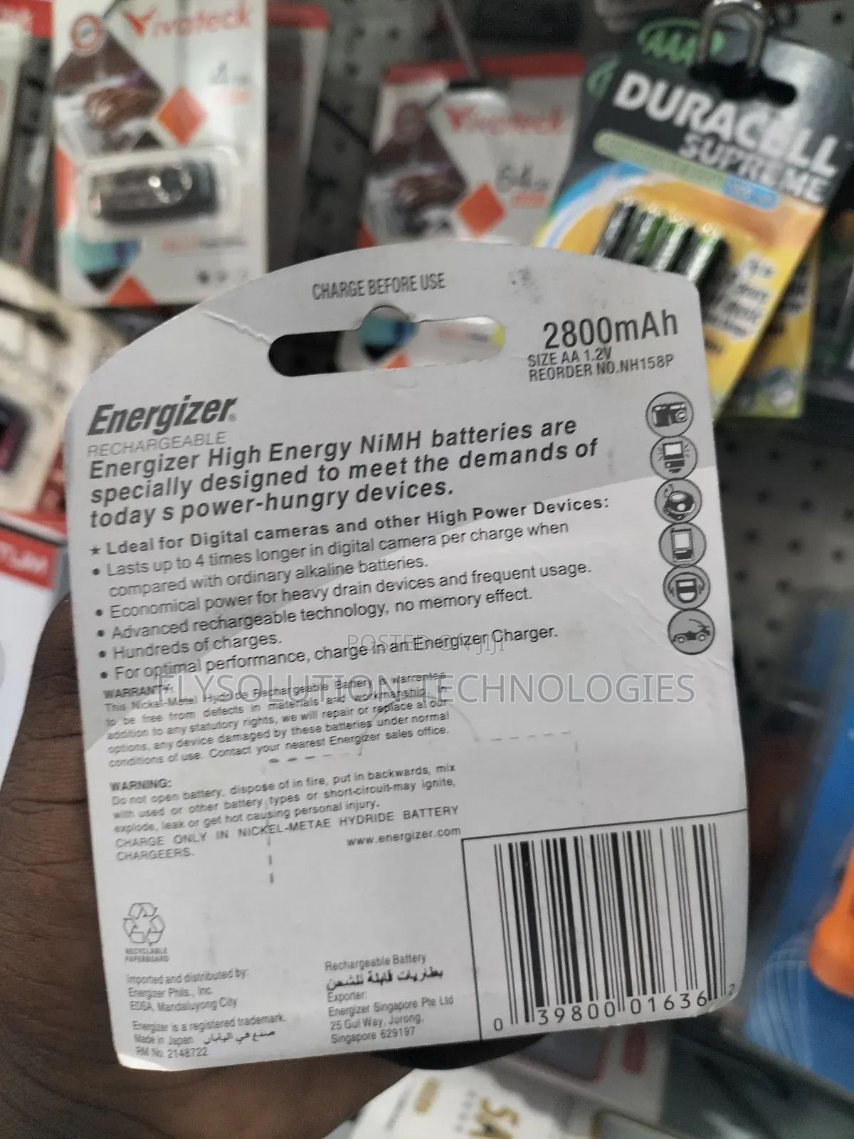 Energizer AA X 4 Rechargeable 1.2V 2800mah Battery