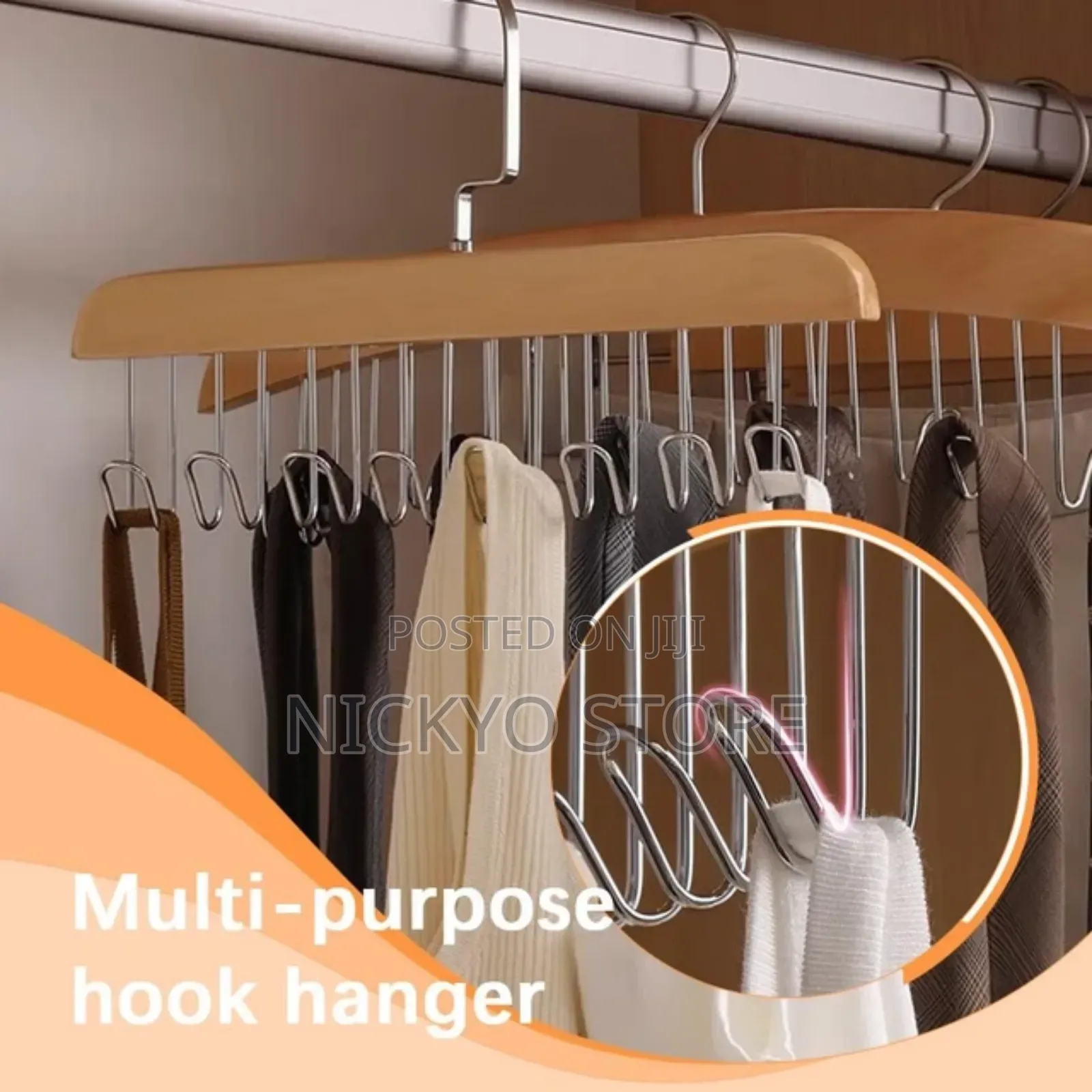 1pc Hanger With Hooks for Underwear Vest Tie