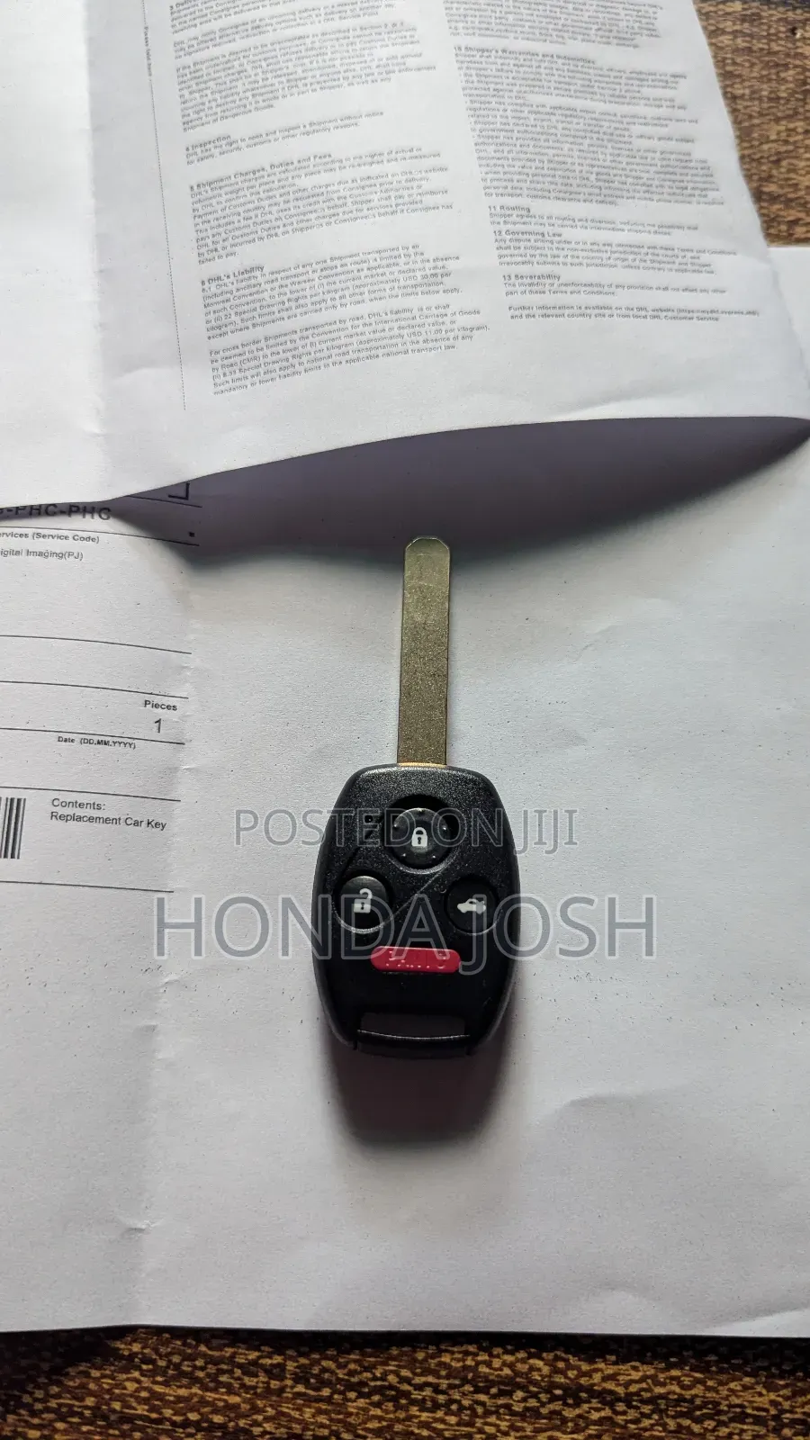 Key With Sensor 2008-2012 Honda Accord