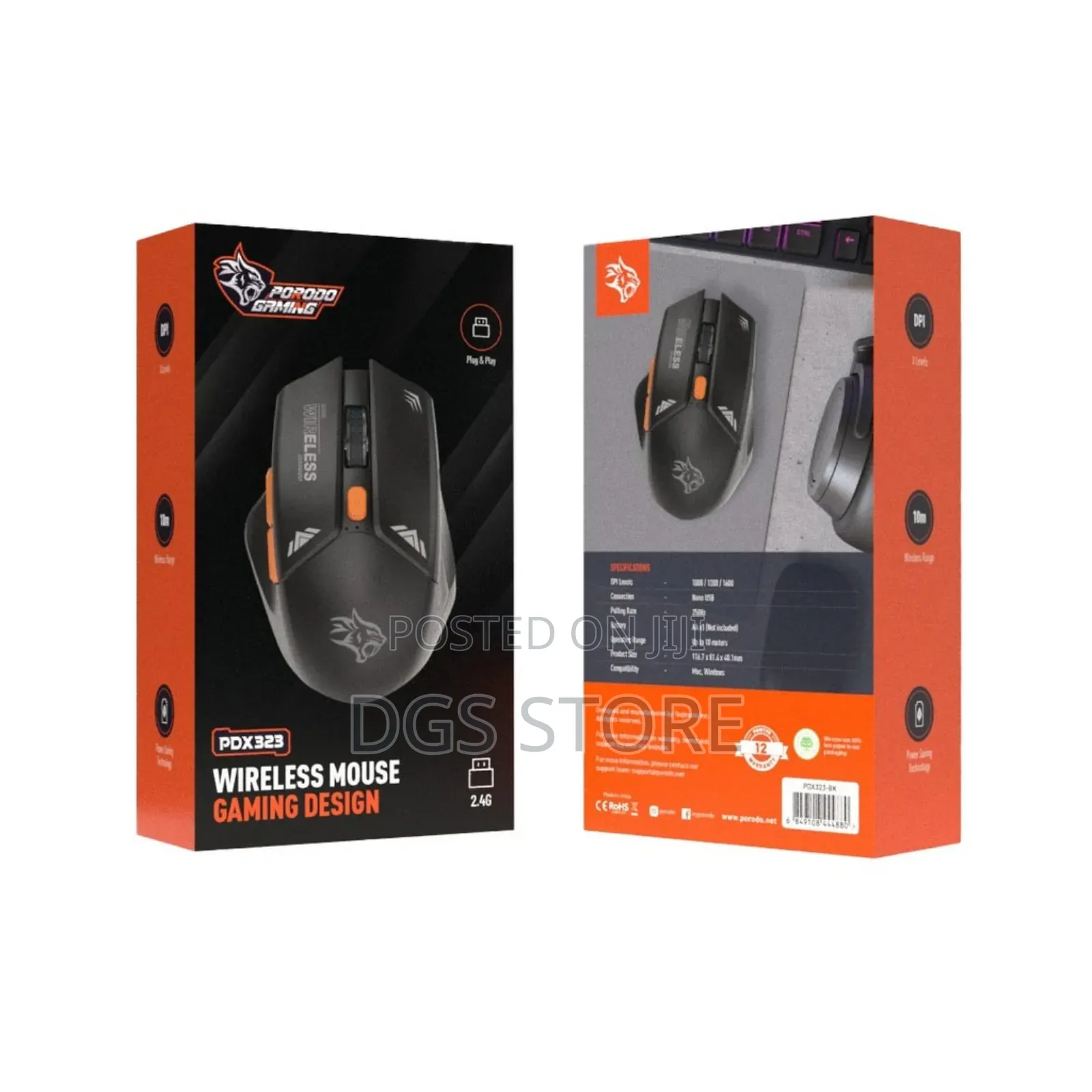 Porodo Gaming PDX323 DPI 1600 Wireless Mouse
