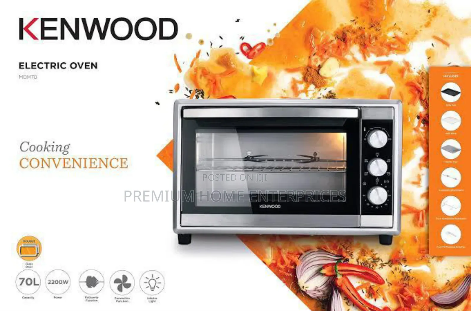 Kenwood Electric Oven 70L Convection Steel Mom70