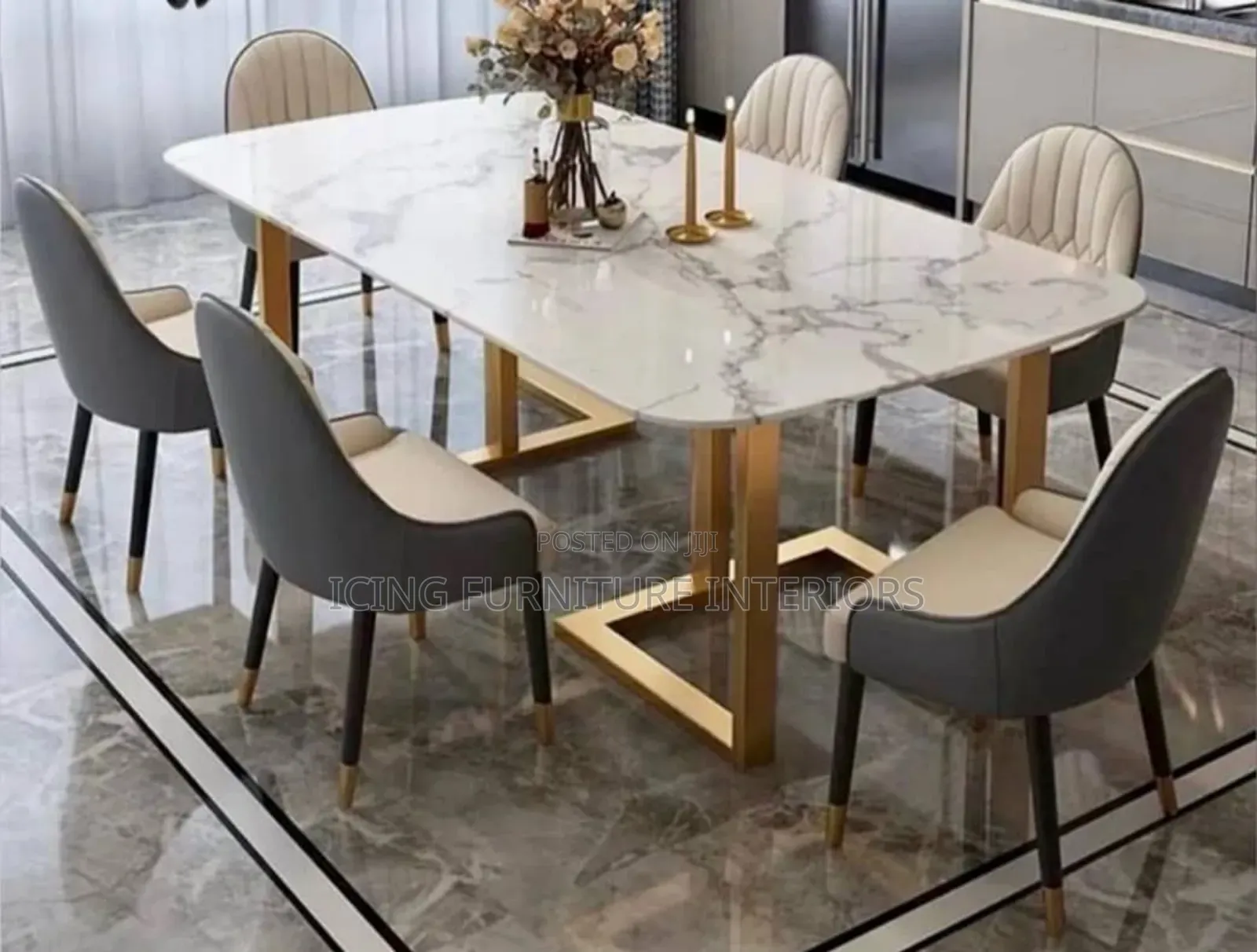 Durable Quality Marble Dining Table and Chairs