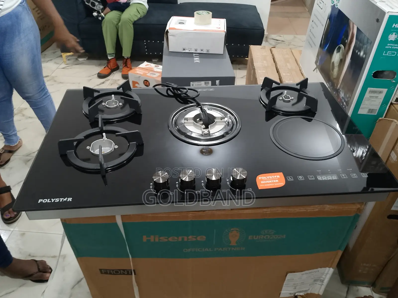 4+1 (Electric) Polystar Inverter Gas Hob With Metal Knob
