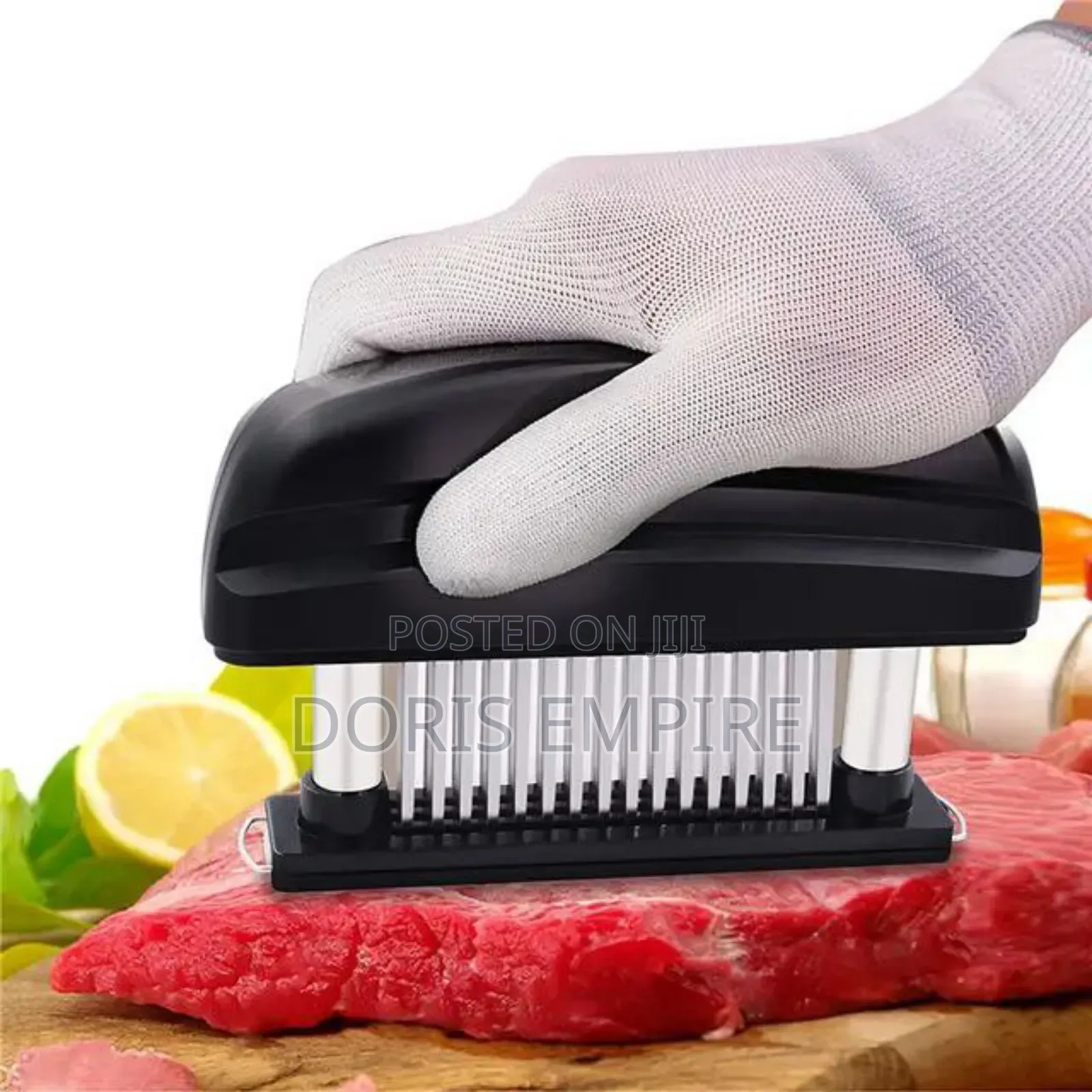 48-Blade Stainless Steel Manual Meat Tenderizer.