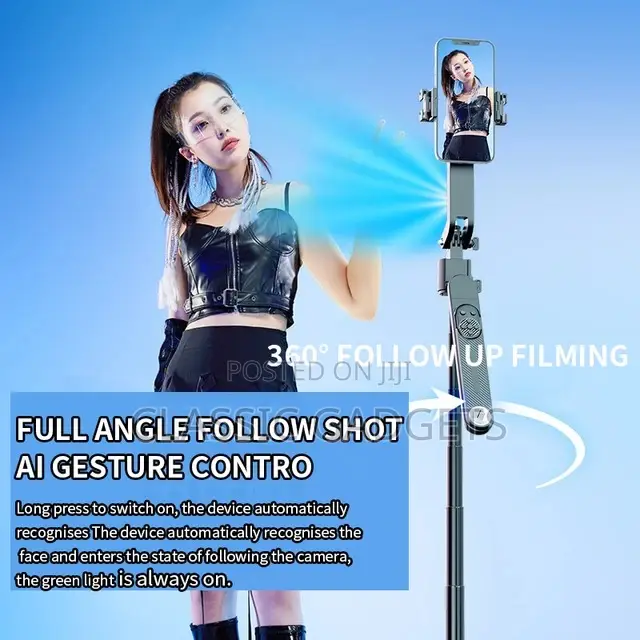 Q515TK Auto Tracking 360 Rotation Tripod for Video Vlog Live