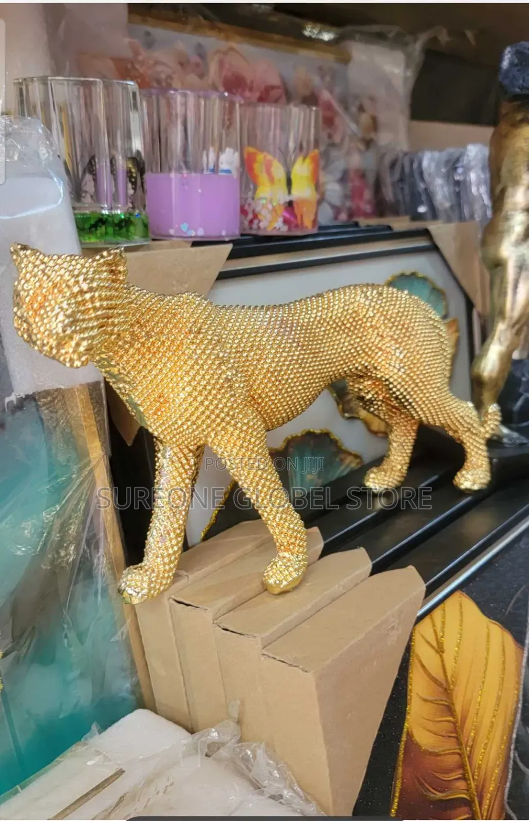 Golden Leopard Figurine