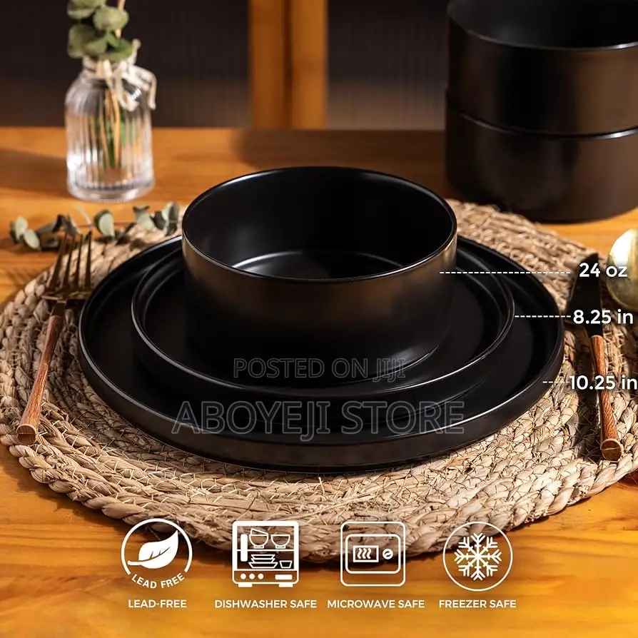 16pcs Dinner Set Black ,White,Turquoise