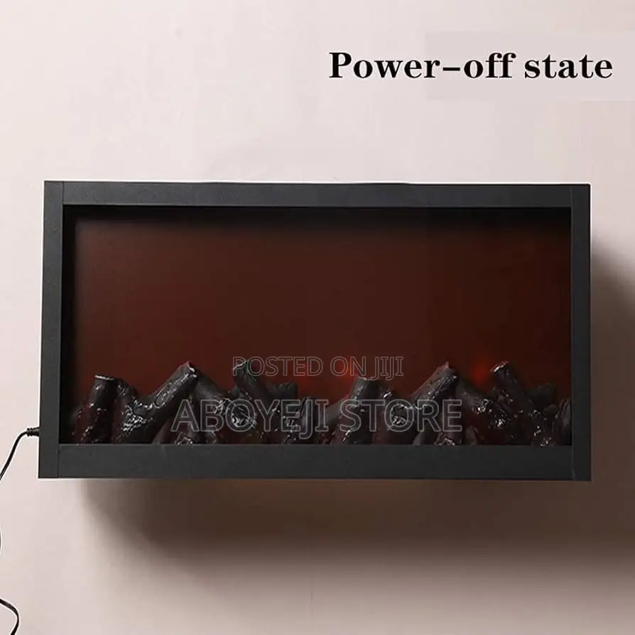 Fireplace With Built-in Electric Flame With Log Set, Heatles