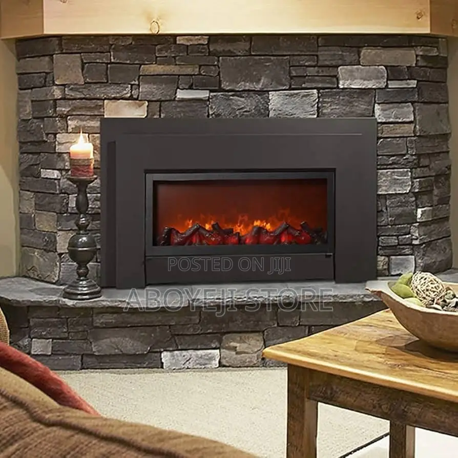 Fireplace With Built-in Electric Flame With Log Set, Heatles