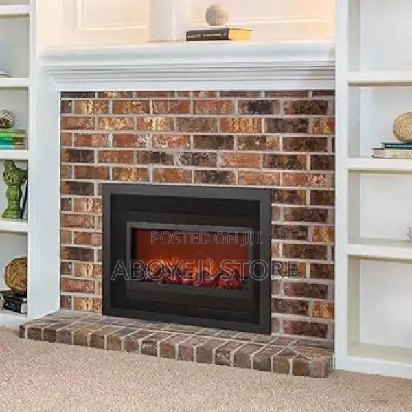 Fireplace With Built-in Electric Flame With Log Set, Heatles
