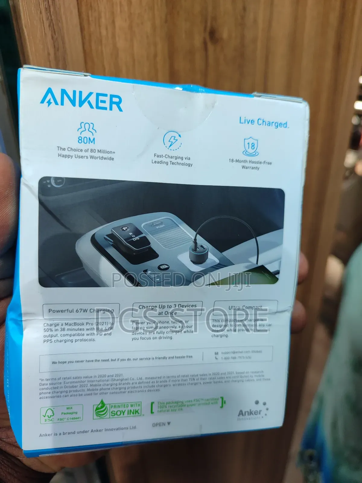 Anker 67w Powerful Triple Port Car Charger