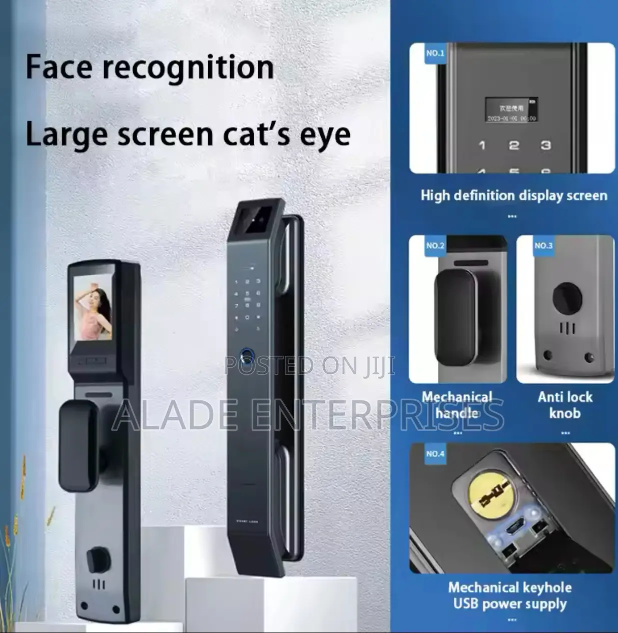 3D Face Recognition Door Lock Tuya App Video Intercom Unlock