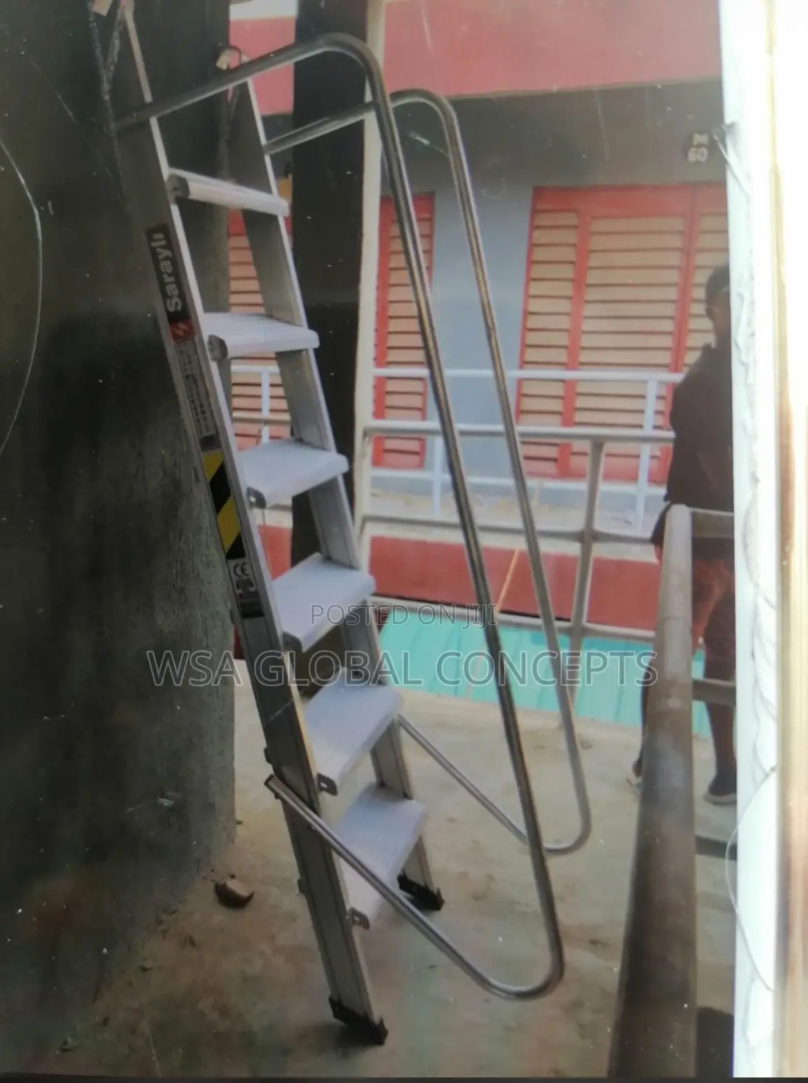 6 Steps Aluminum Double Side Guide Ladder