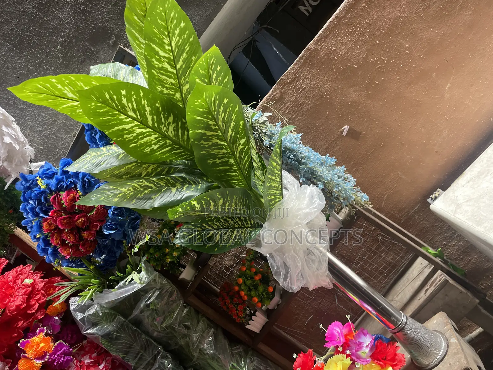 Flower and Stainless Bottle Shape Pot