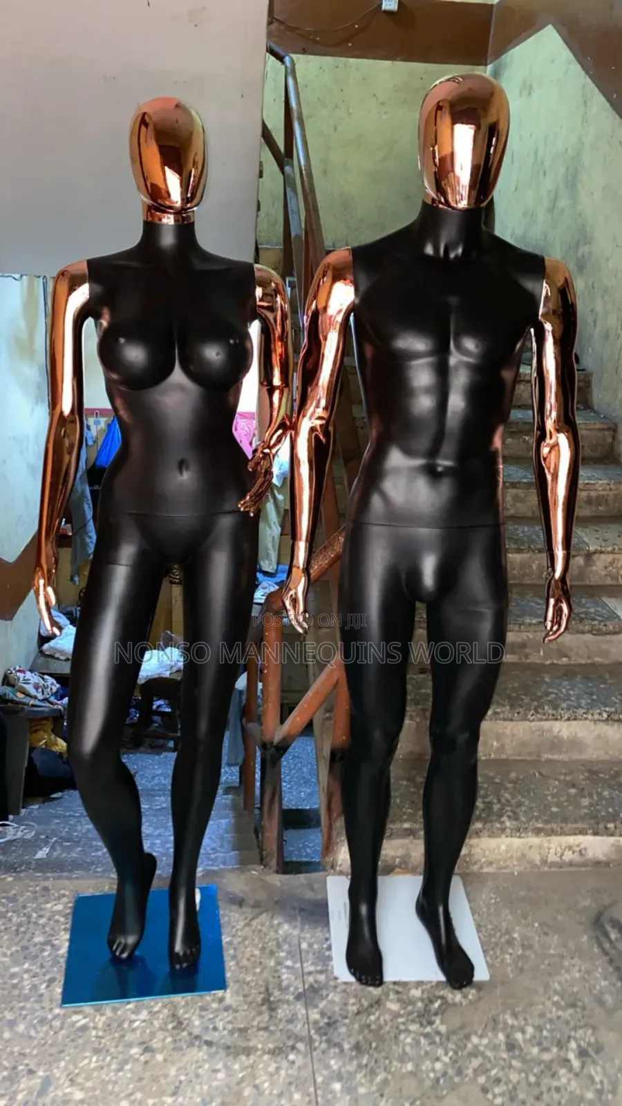 Matt Black And Rose Gold Male And Female Mannequins