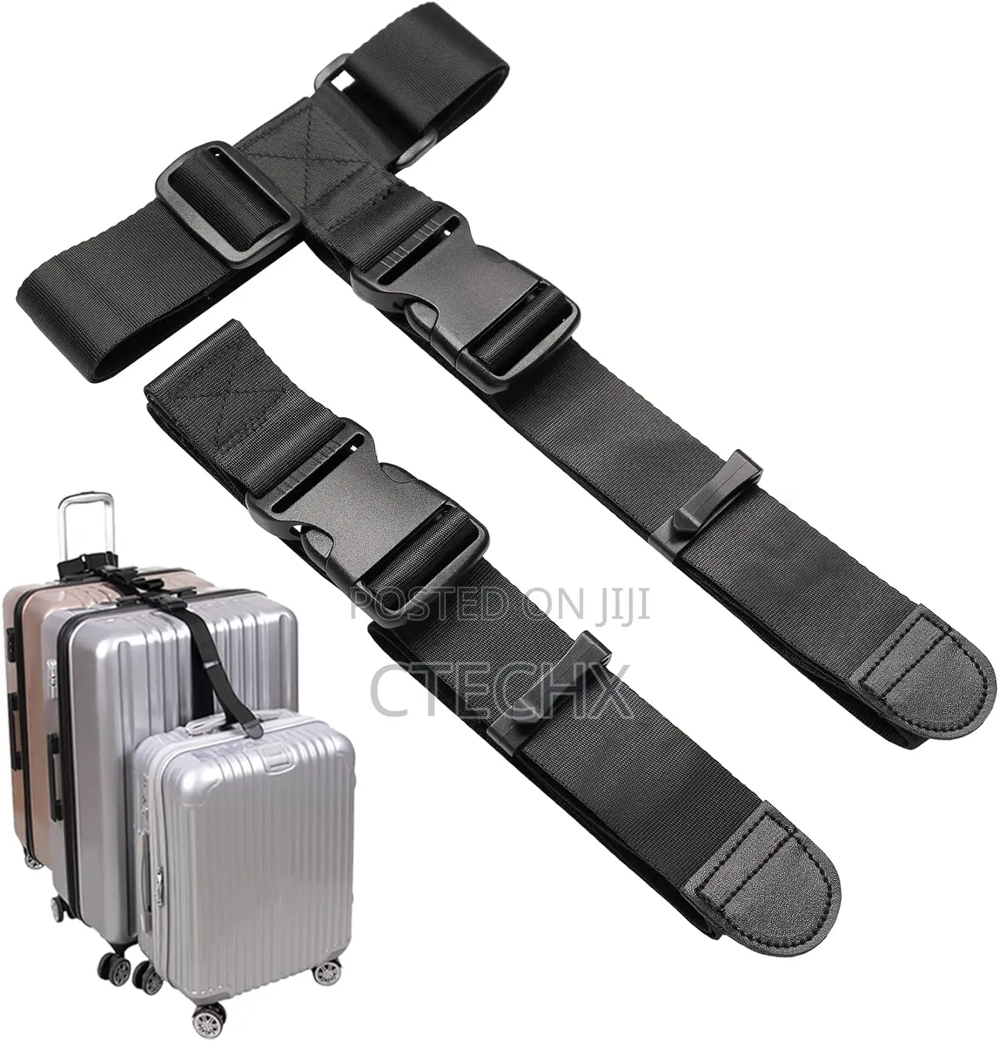 Heavy Duty 2 Pack Adjustable Luggage Straps for Suitcases 2m