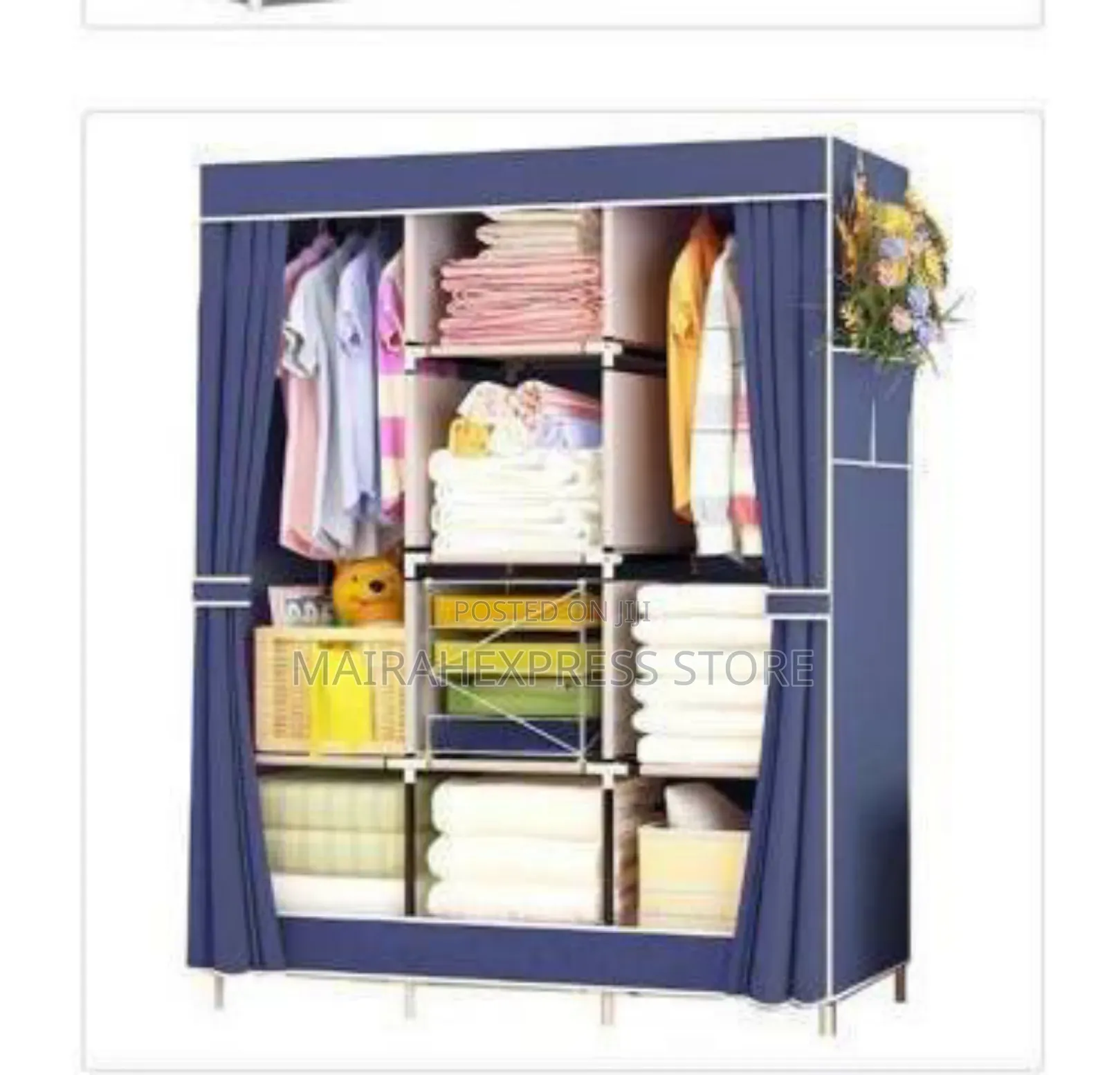 8 Compartments Cloth Storage Wardrobe (Size: 130x45x175)