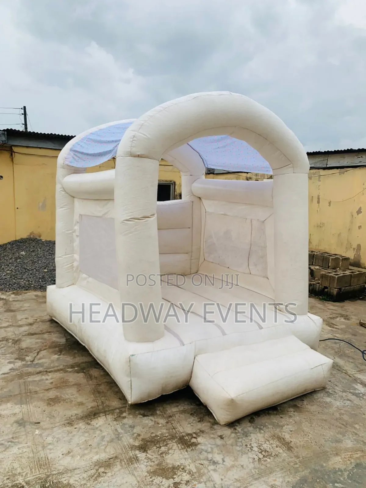 Fairly Used White Bouncing Castle for Sale
