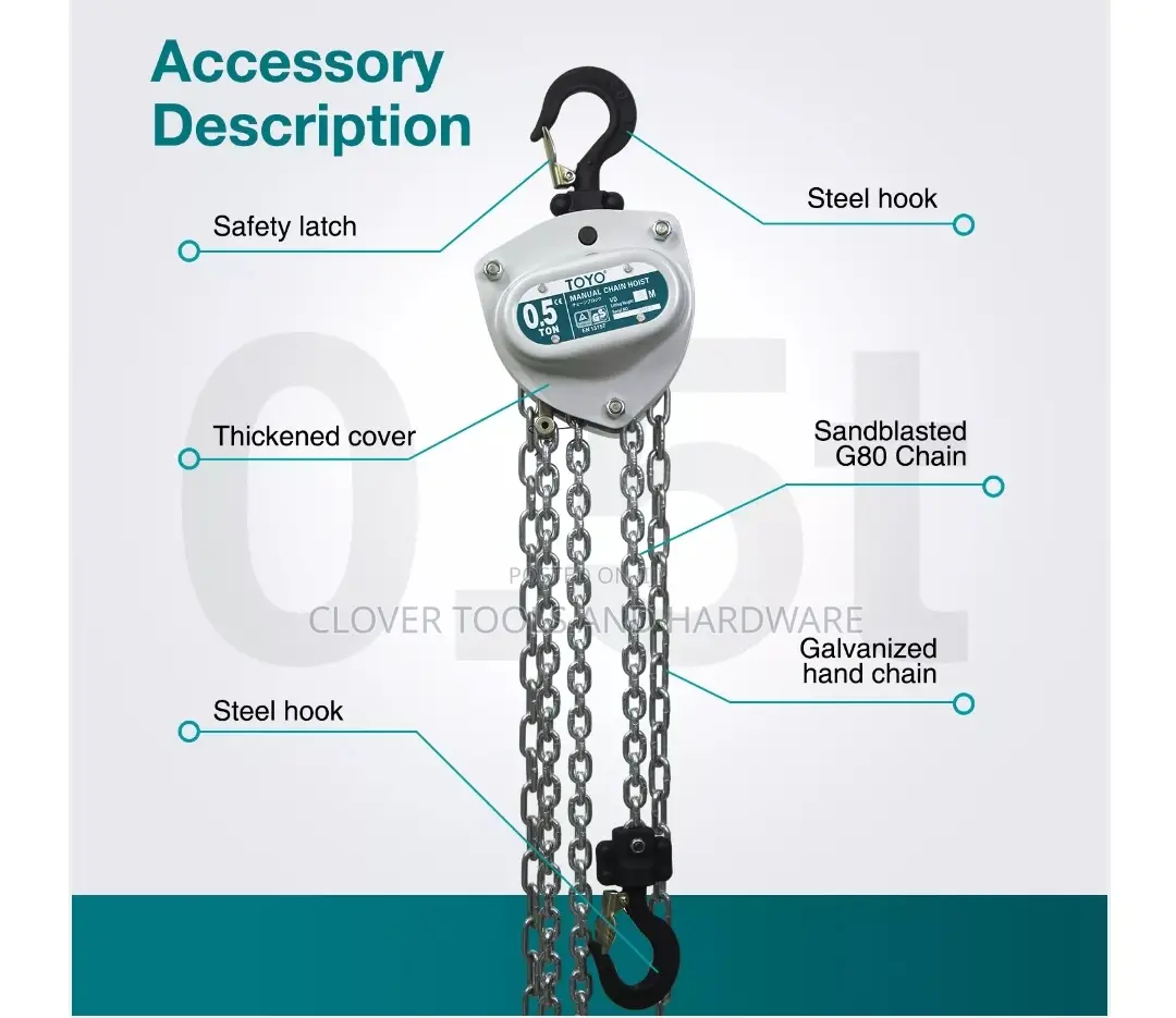 Toyo Manual Chain Hoist 5t by 6m
