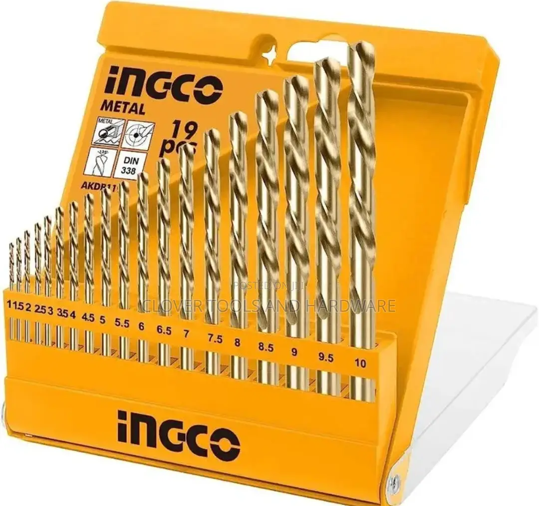 Ingco, 19pcs Cobalt HSS Drill Bits Set 1-10mm Iht Akdb1195
