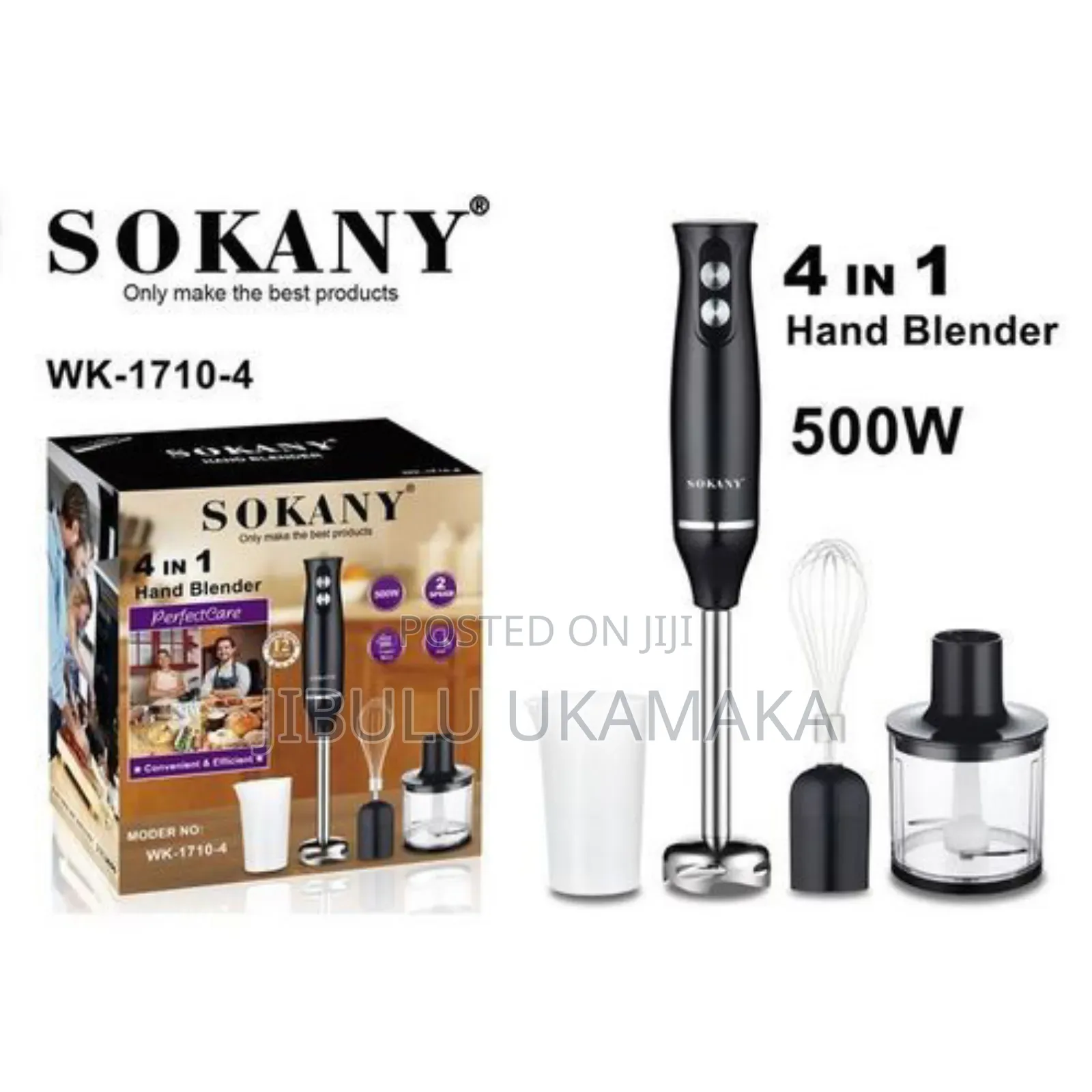 Sokany 4 in 1 Hand Blender- Electric Hand Stick Blender