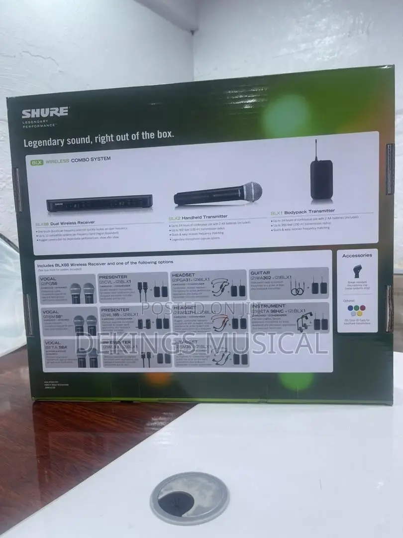 Shure Wireless Microphone BLX288/PG58(Double Hand Held Mic)