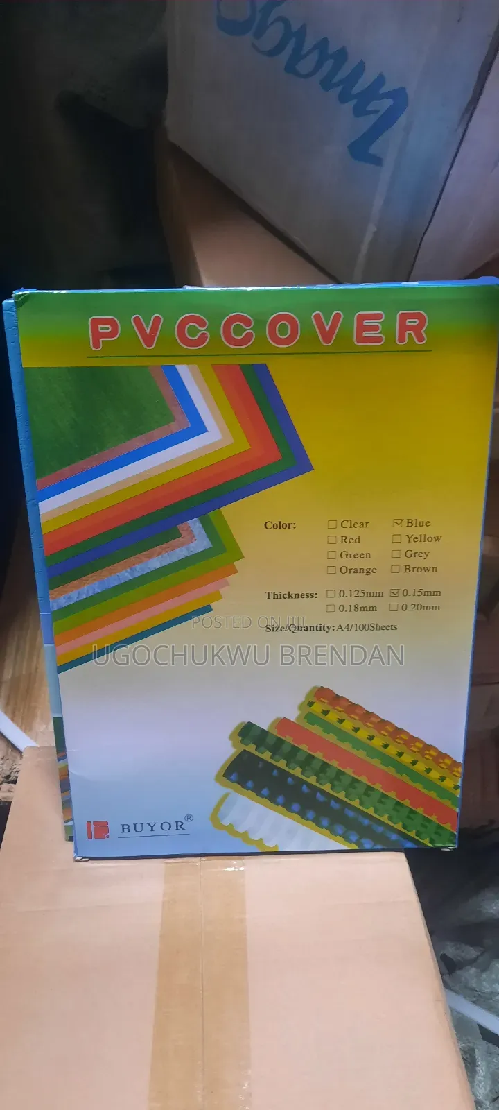 PVC Cover Front and Back Paper