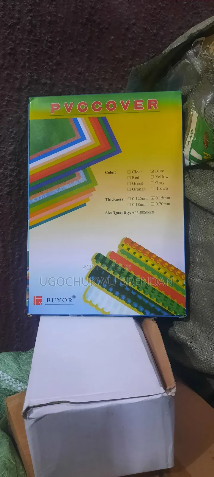 PVC Cover Front and Back Paper