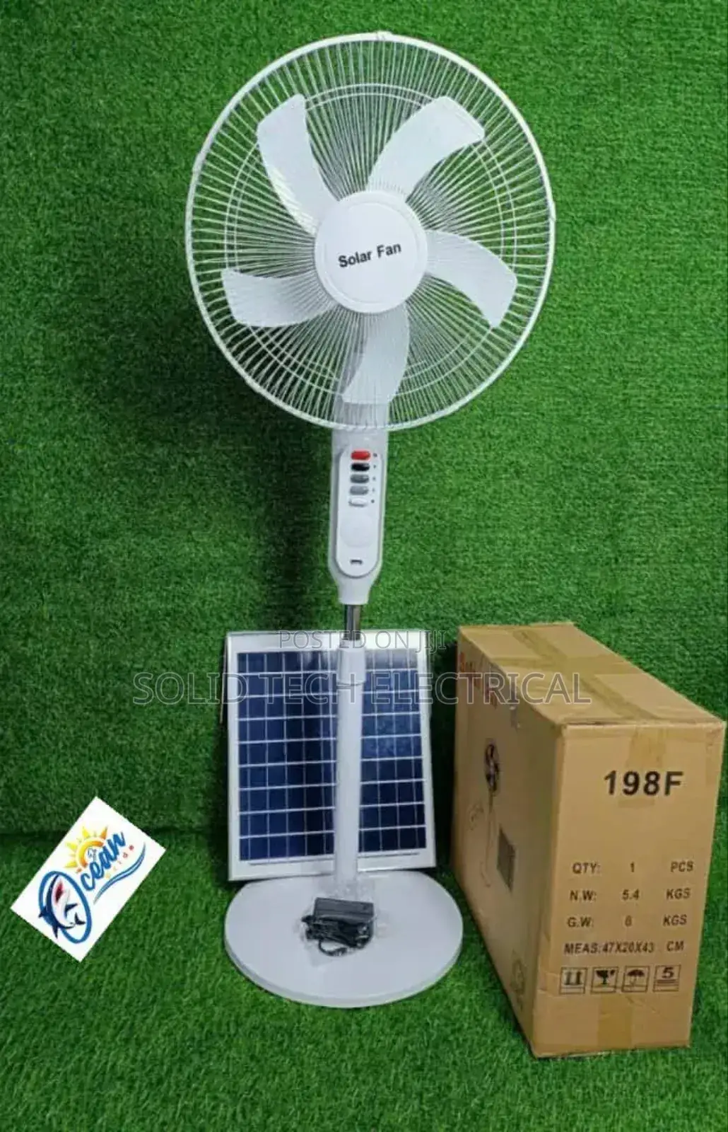 Solar Rechargeable Standing Fan
