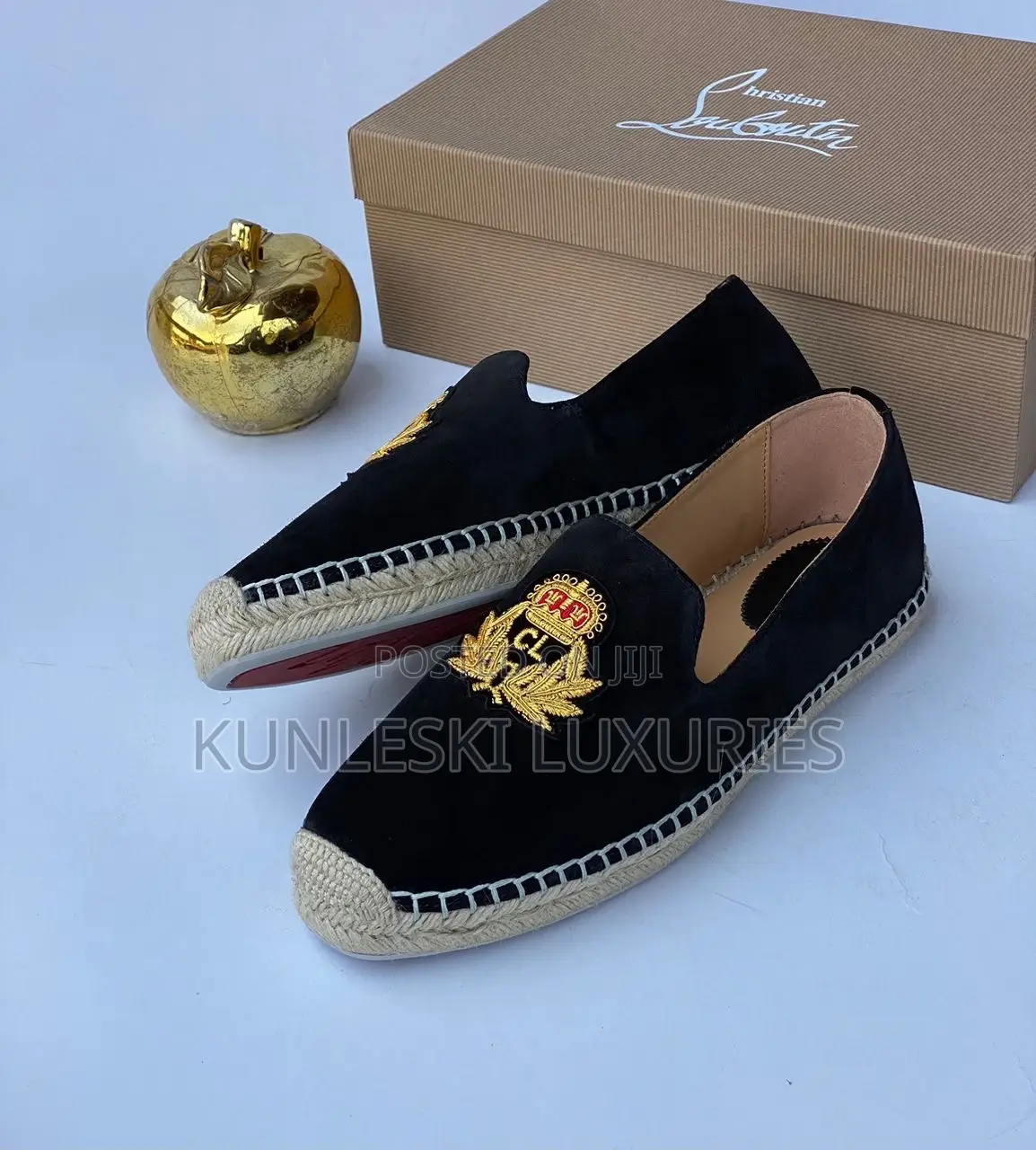 Original Christian Louboutin Espadrilles Black Shoe