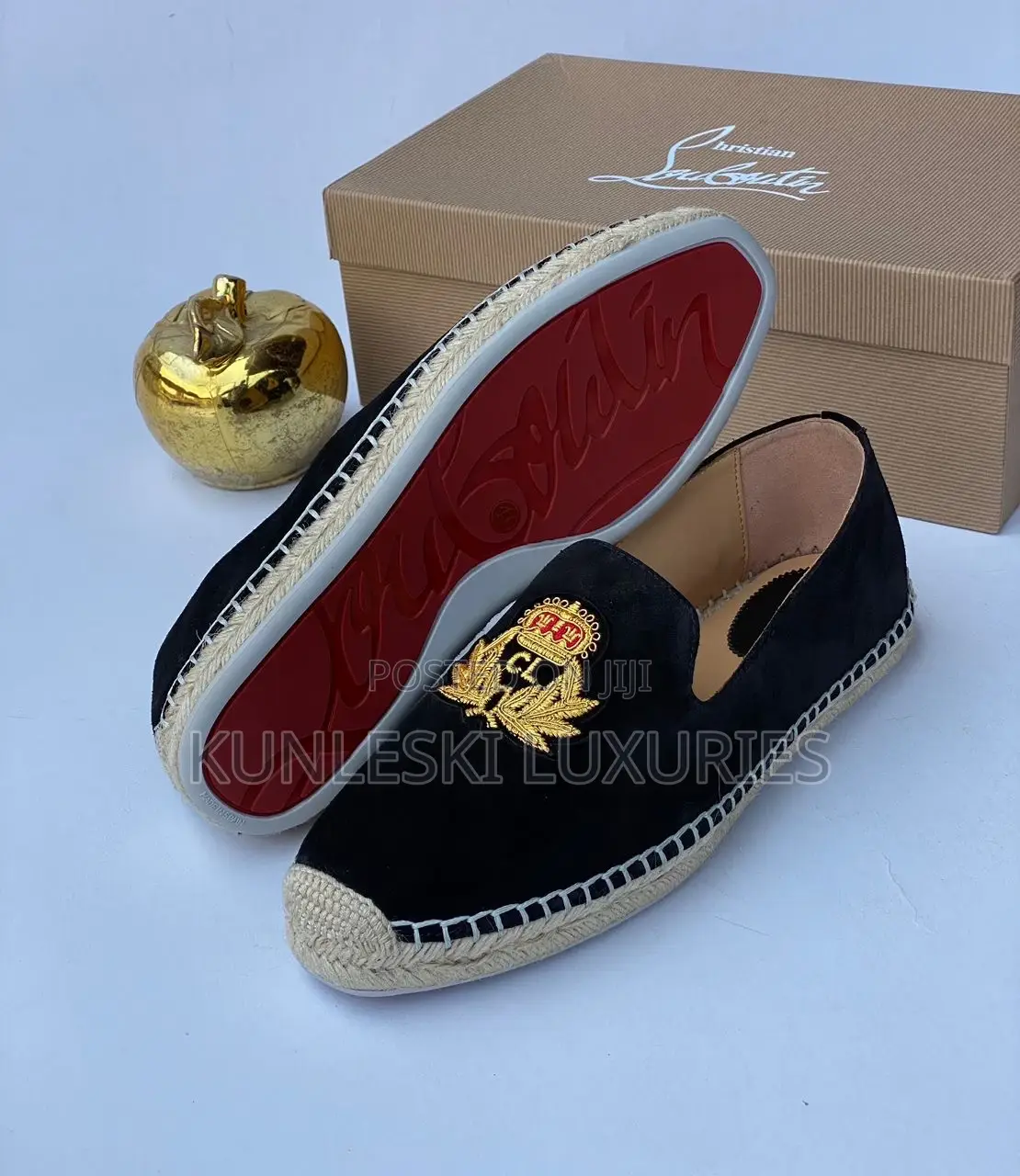 Original Christian Louboutin Espadrilles Black Shoe