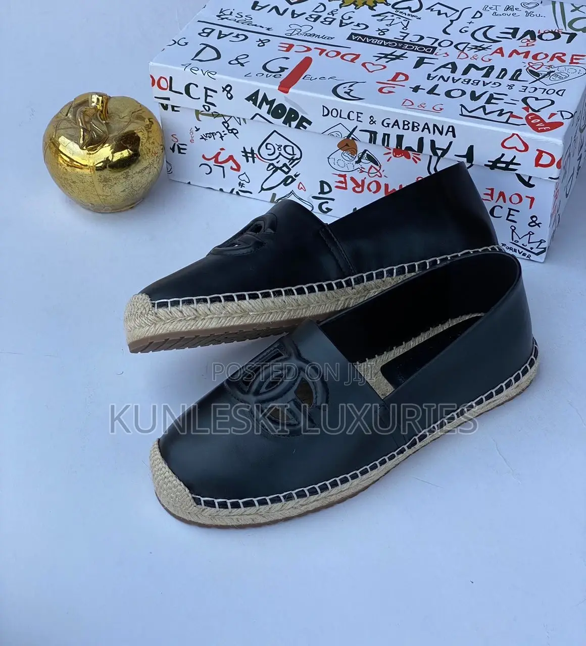 Original Dolce Gabbana Men Loafers Espadrilles Shoes
