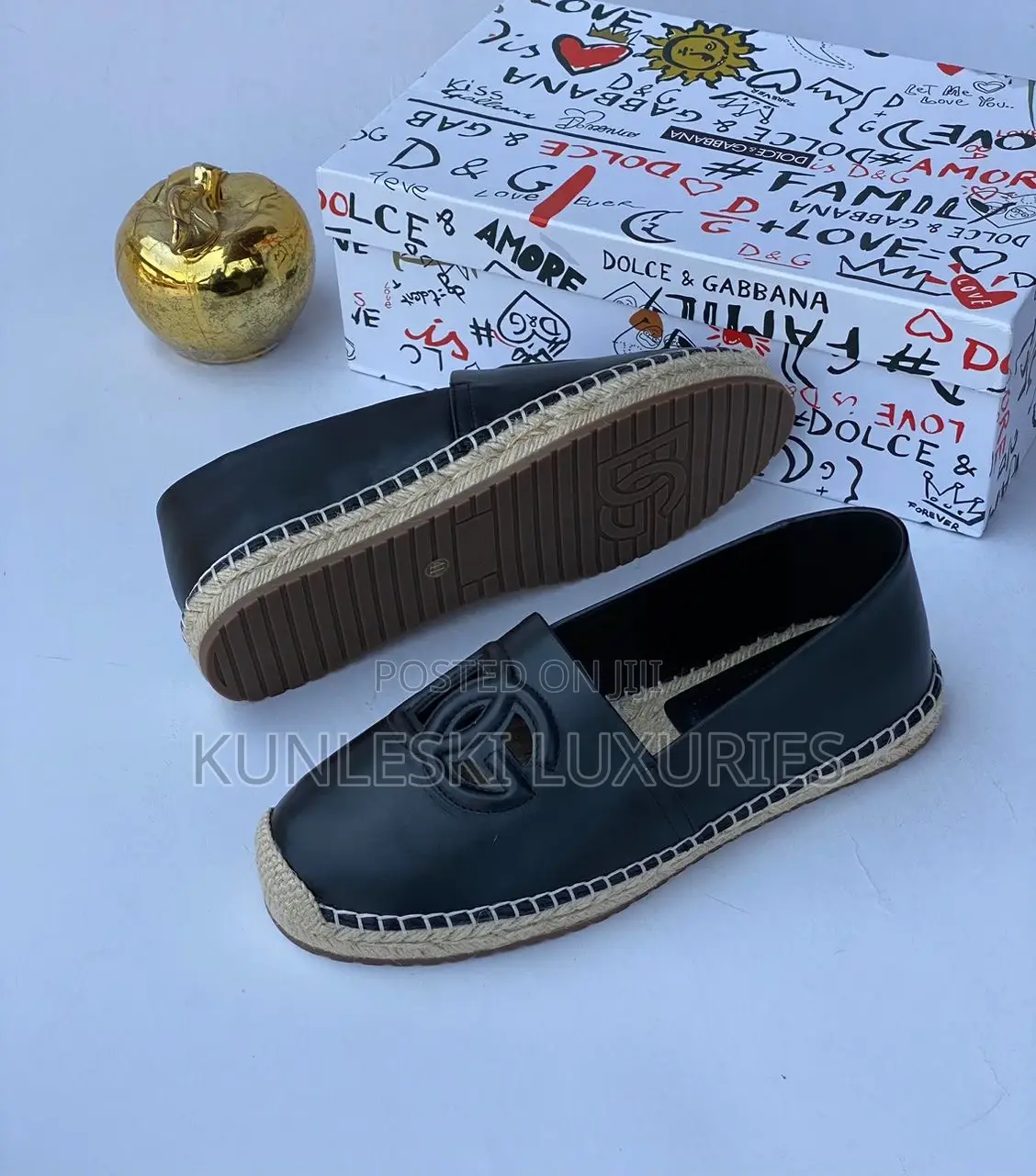 Original Dolce Gabbana Men Loafers Espadrilles Shoes