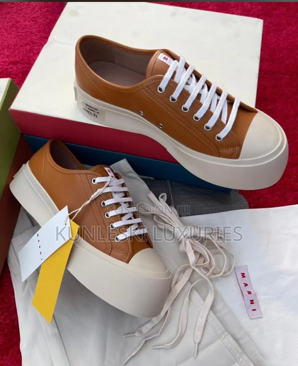 Original Marni Low Top Luxury Leather Sneakers Collections
