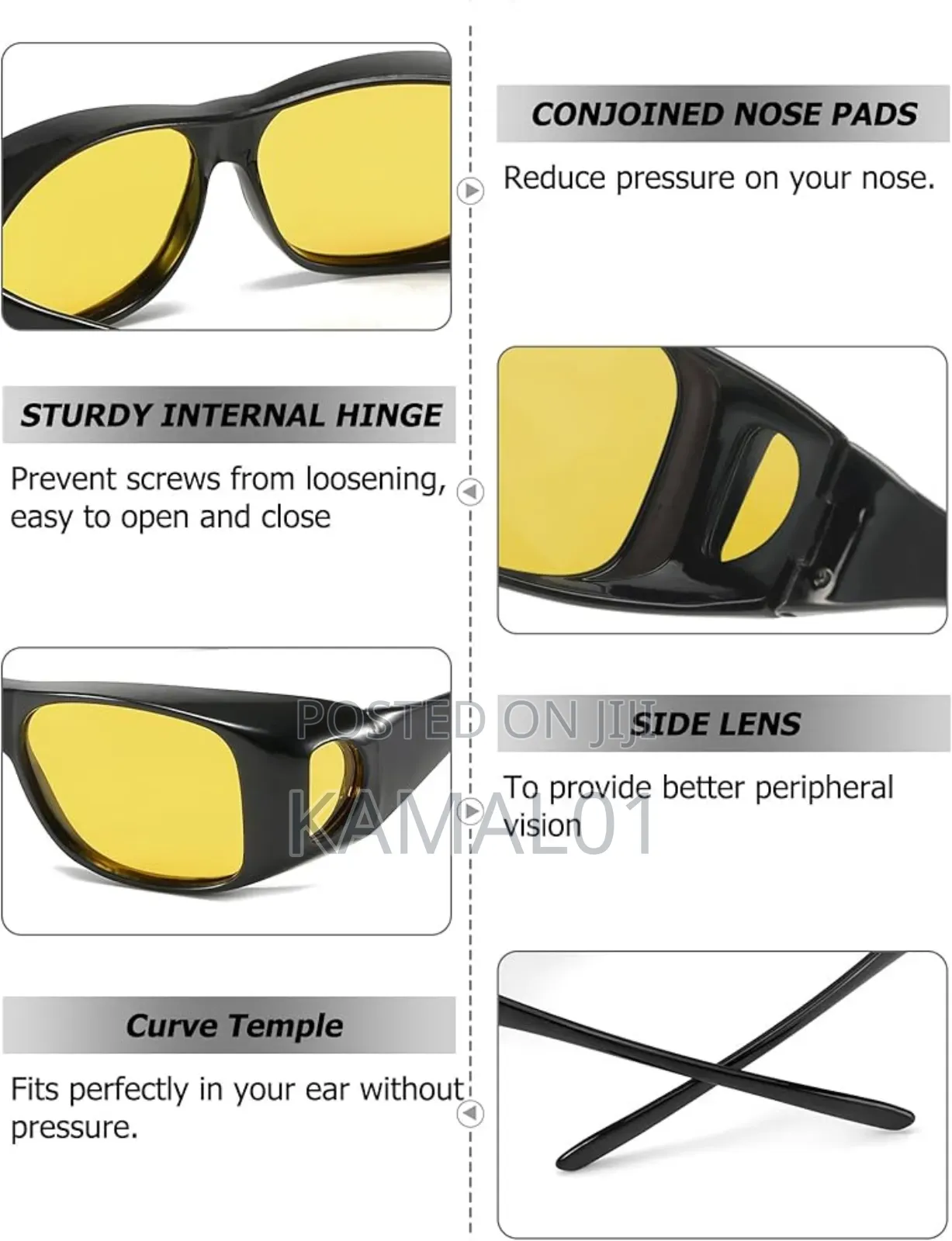 Clear Night Driving With Hd Vision Wrap Around Eye Glasses