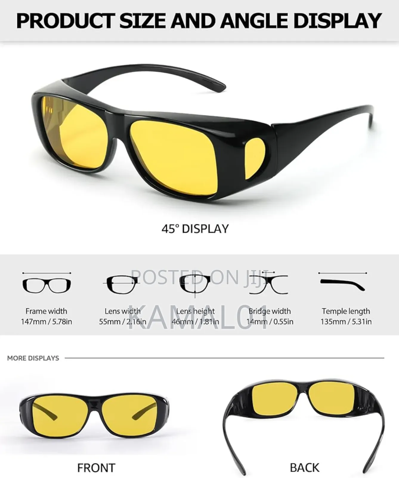 Clear Night Driving With Hd Vision Wrap Around Eye Glasses