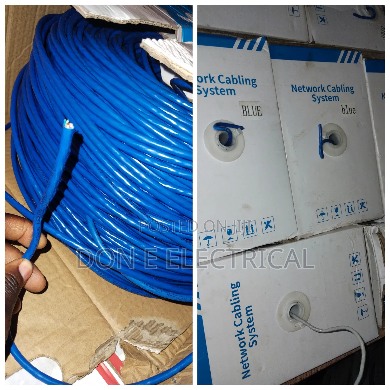 Cat6 Network Cable 80percent Copper Blue Color
