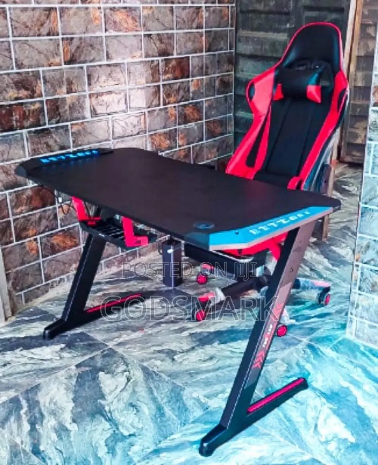 Gaming Table and Chair With Laad Light