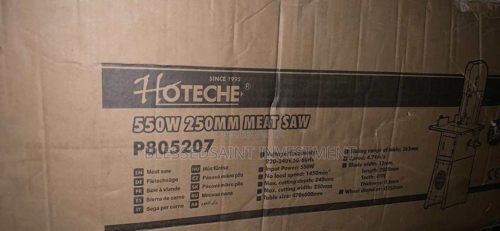 Hoteche Bandsaw Machine, Meat Saw Machine 550w