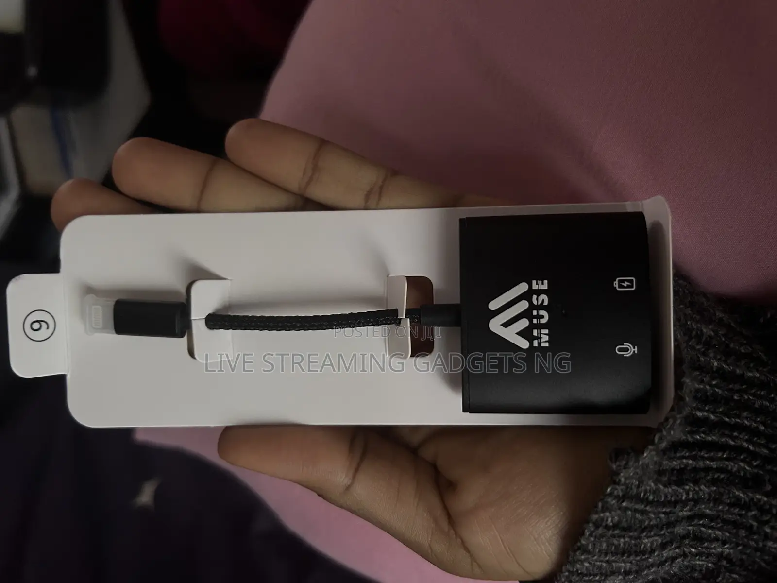 Muse Lightning + 35mm Audio Adapter/Converter for Livestream (iPhones)