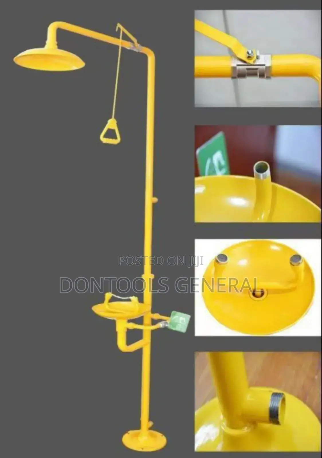 Yellow Galvanized Combination Shower And Eye Wash Station