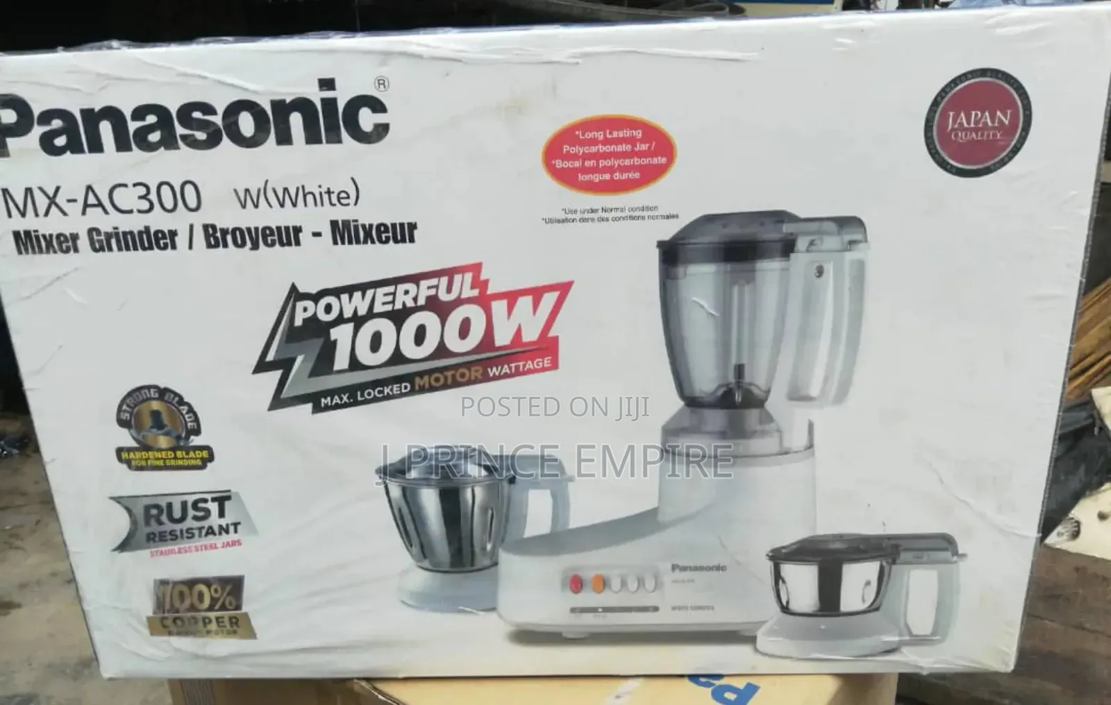 Panasonic 1000-Watts MX-AC300 3cup Super Mixer Grinder, 220V