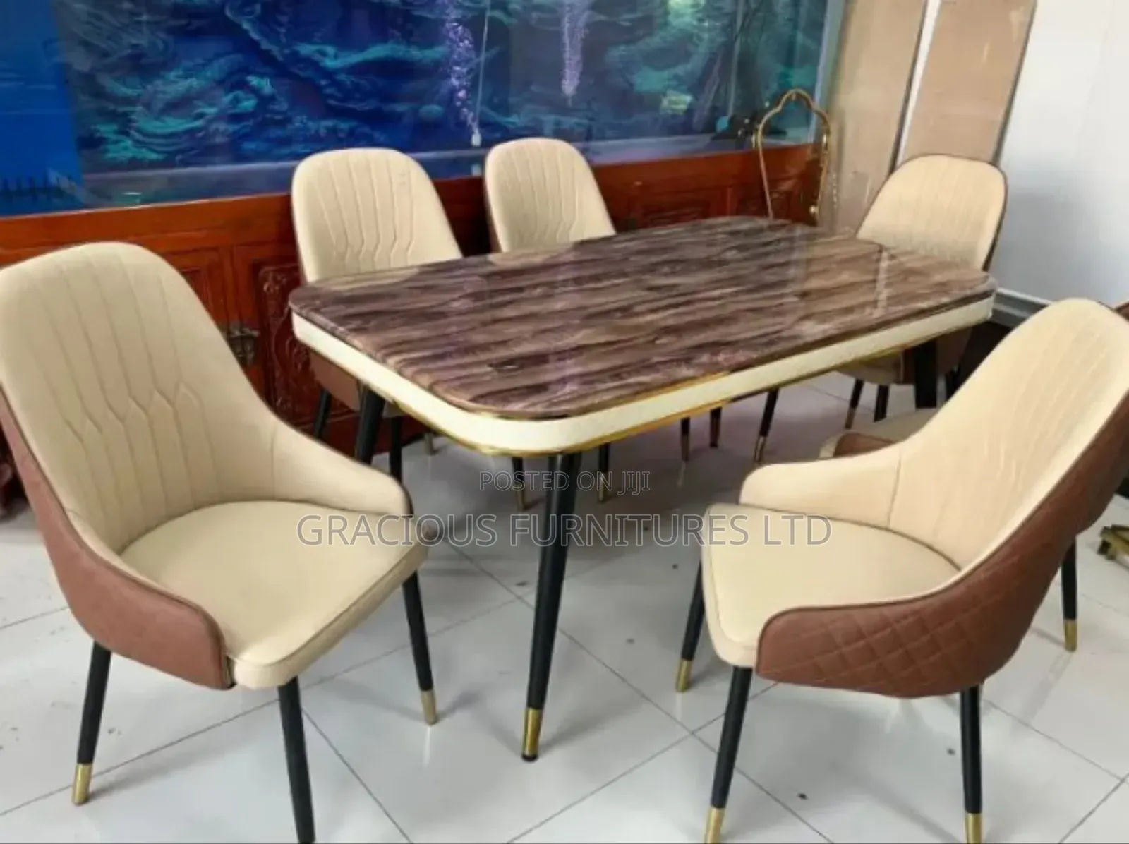 6 Seater Marble Dining Table