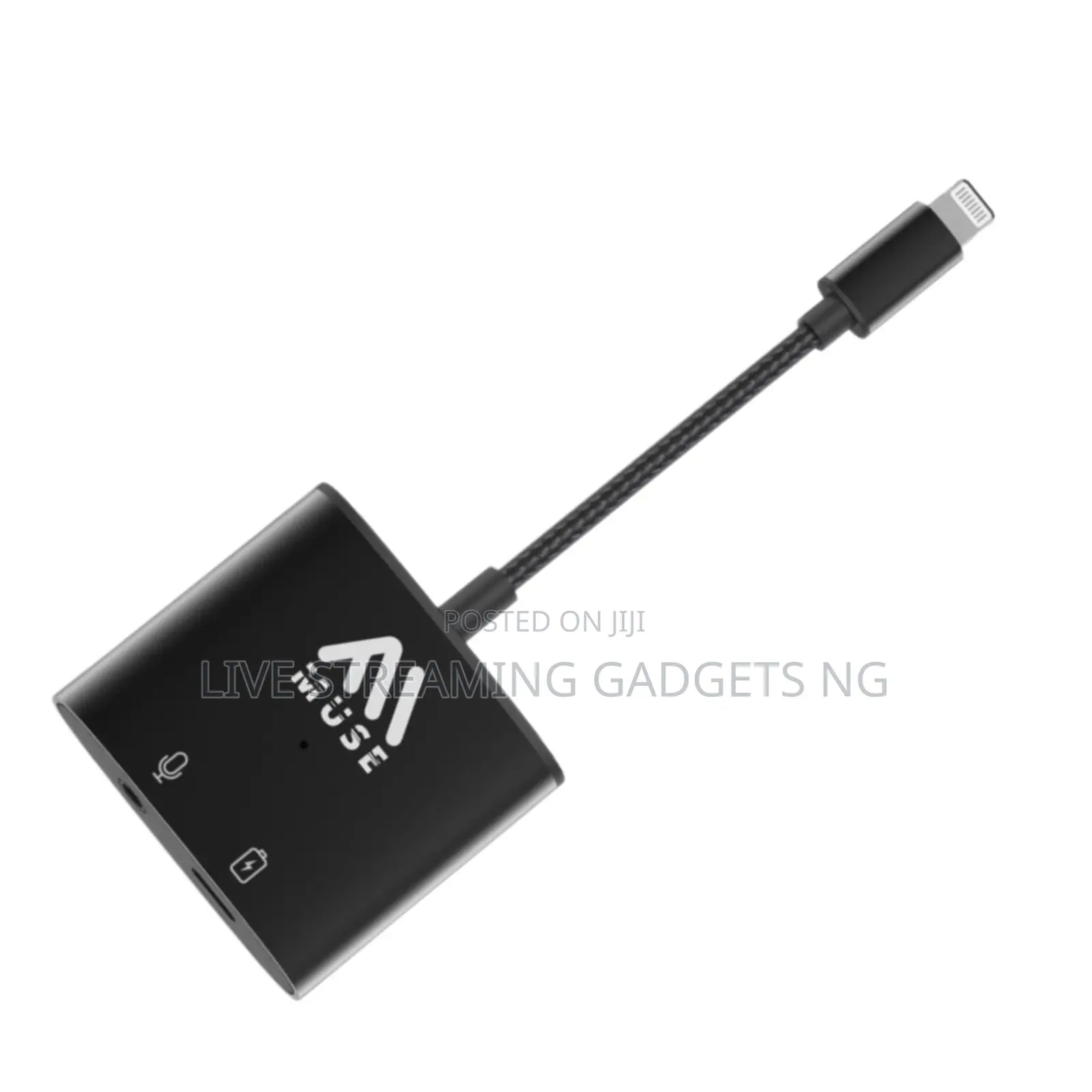 Muse Lightning + 35mm Audio Adapter/Converter for Livestream (iPhones)
