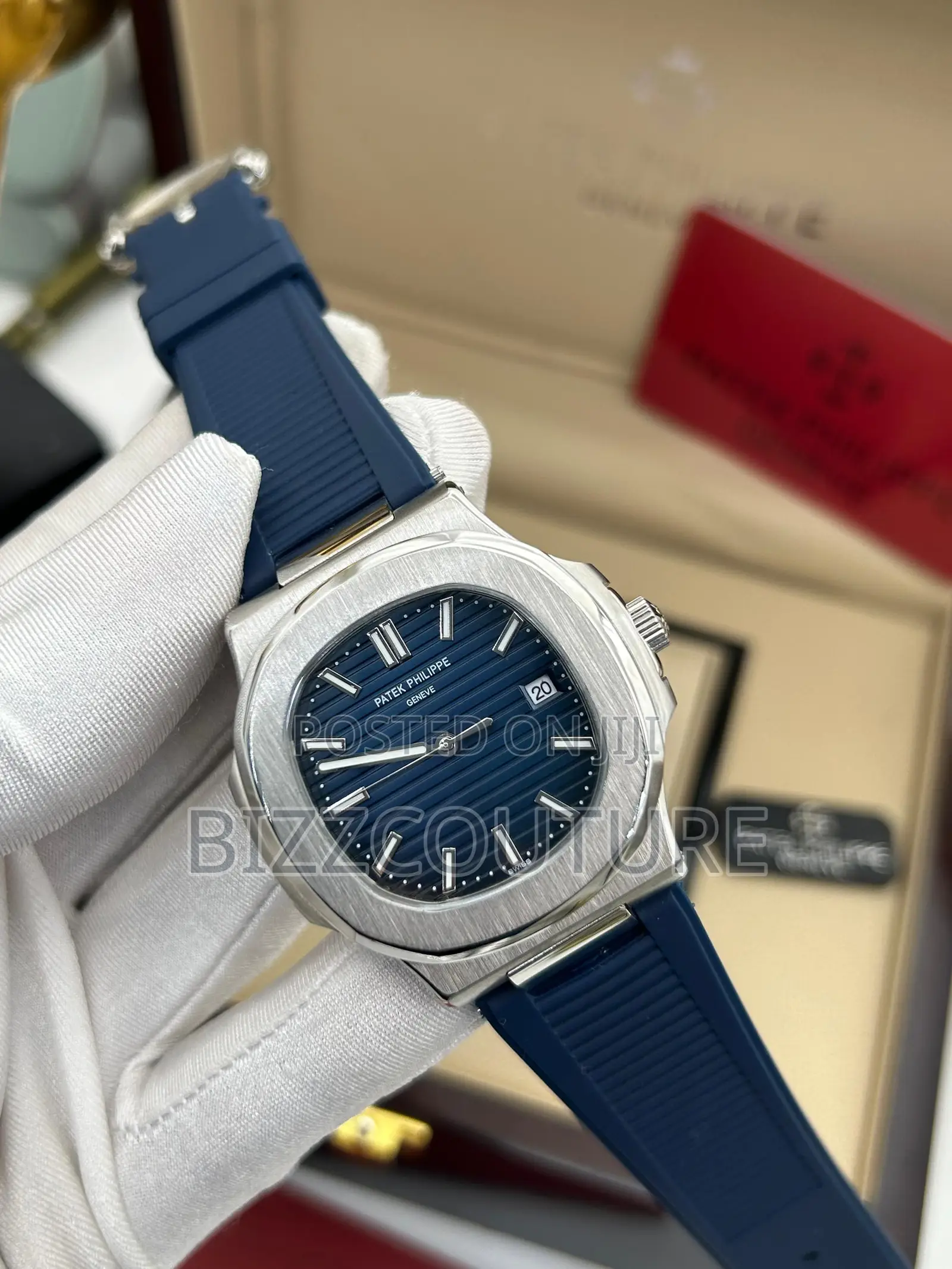 Original Patek Philipe Geneve Blue Rubber Strap Watch