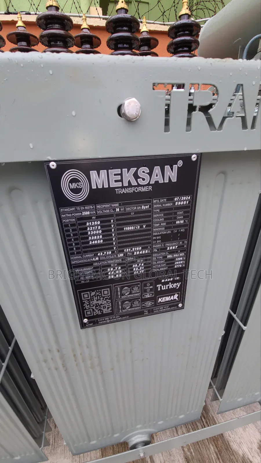 2.5mva 33kv Meksan Power Transformer